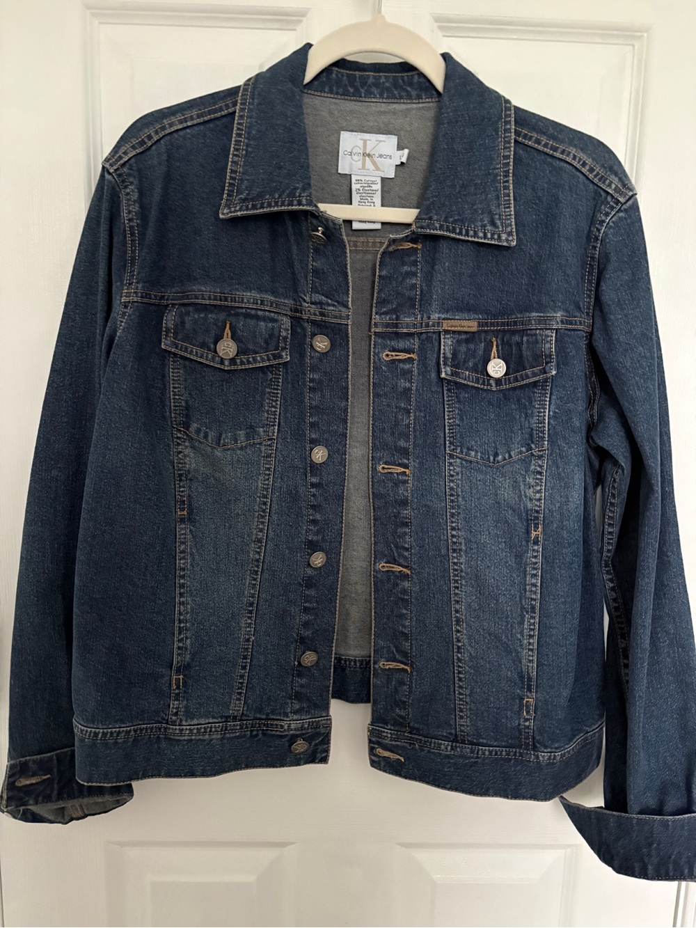 Calvin Klein Jeans Dark Indigo Denim Trucker Jacket - Women's #0349